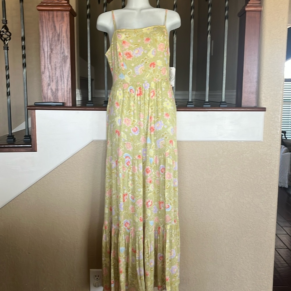 Billabong Floral Maxi Dress - Yellow and Pink